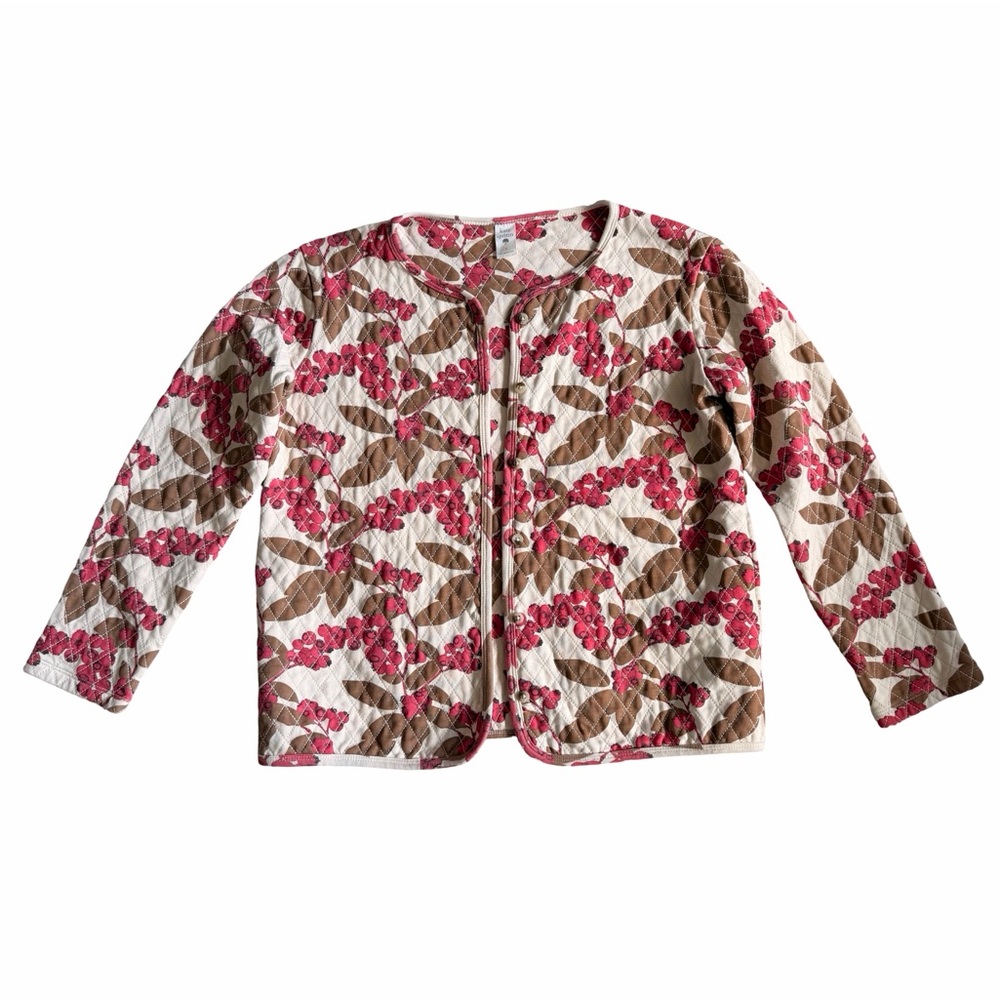 Kate Quinn Cranberry Print Quilted Jacket – Size S